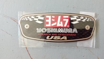 Autocollant Aluminium  Pot Echappement Moto YOSHIMURA  USA : 13 cm par 5 cm