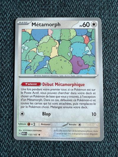 Carte Pokemon METAMORPH 132-165 NON HOLO Rare   MEW 151 EV3.5 FR NEUF Master Set