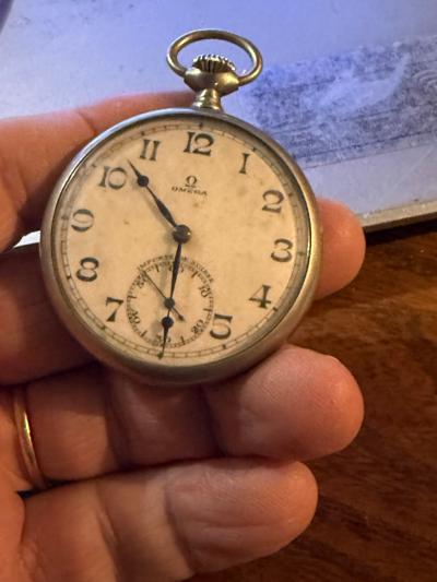 Montre suisse � gousset ancienne m�canique homme OMEGA acier  fonctionne