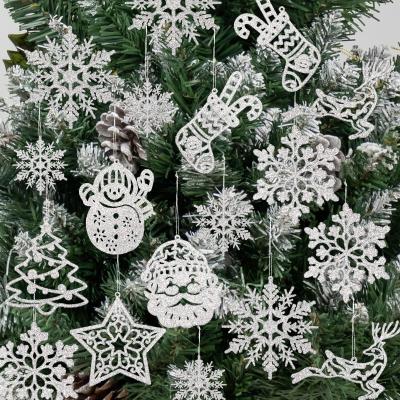 Lot de 42 d�corations pour sapin de No�l  Argent� � paillettes  Bonhomme de n...
