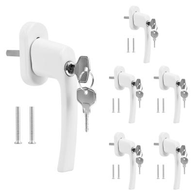 Lot de 6 poign�es de fen�tre verrouillables blanches  Longueur de la tige  35...