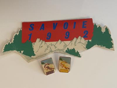 2 PIN'S SKI JO ALBERTVILLE  SLALOM LES 3 VALLEES SAVOIE 1992