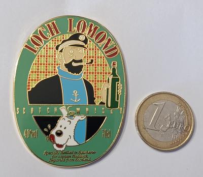 PIN'S LOCH LOMOND WHISKY  CAPITAINE HADDOCK & MILOU VERT CLAIR   HERGE TINTIN