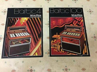 Jukebox DEUTSCHE WURLITZER BALTIC 4 BALTIC 100.. 2 Publicites Flyer commerciales