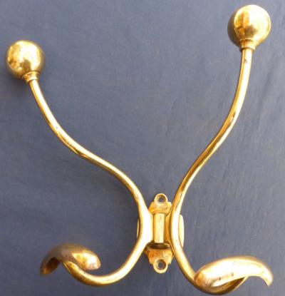 Porte manteaux chapeaux double laiton ancien d�coration