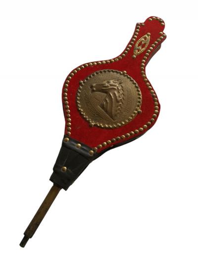 Soufflet Chemin�e D�cors Velours Rouge Laiton Repouss� Bois Cuir Souvenir Maroc