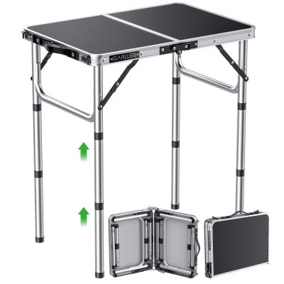 Table de Camping Pliante 58x40cm 3 Hauteurs R�glables 26-48-70cm  Argent