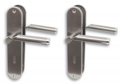 Renovation Set II Lot de 2 ferrures de porte en acier inoxydable poli et sati...