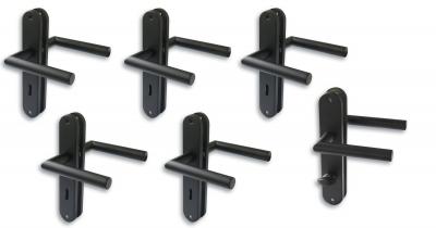 Lot de 6 ferrures de porte longues en acier inoxydable noir pour 5 portes ave...
