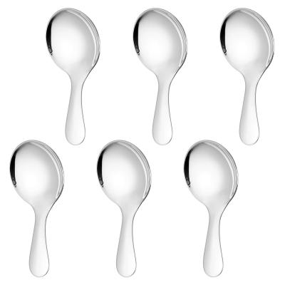 Lot de 6 cuill�res � manche court  Cuill�res � caf� en acier inoxydable  Gran...