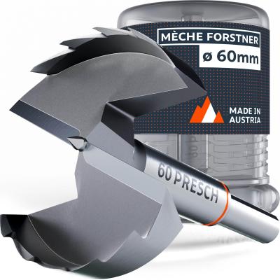 M�che Forstner � 60mm  M�ches � bois ultra tranchantes et durables  Pointe de...