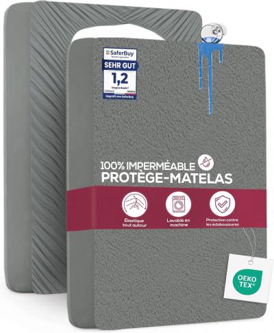 Prot�ge Matelas Imperm�able 160x200x30 Eponge Respirant OEKO TEX Housse Drap