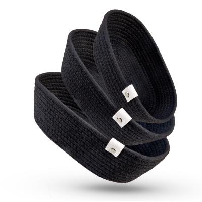 Lot de 3 paniers de rangement ovales noirs pour �tag�res, armoires, chambre �...