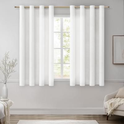Rideau Voilage Court Chambre Rideaux Voilage Blanc 140x160 CM Rideau Voile Ef...