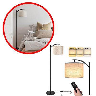 Lampadaire LED Dimmable 3 Couleurs T�l�commande Salon Chambre Pied Lin