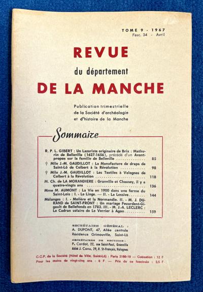 Revue de la Manche, t. 9, fasc. 34, 1967 (Brix, Saint L�, Valognes, Granville)