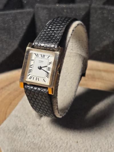 Montre Yema Paris Vintage M�canique Femme Rectangle 20mm Style Tank Fonctionne