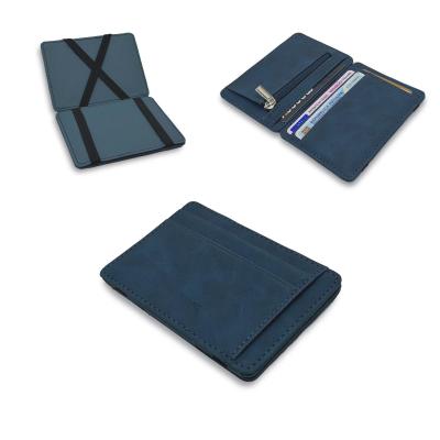 Portefeuille Homme Slim, Portefeuille en Cuir PU Bleu, S�curit� RFID, 5 Carte...