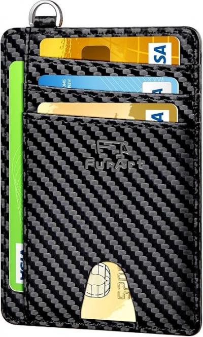 Portefeuille Homme Cuir PU Fin RFID S�curis�, Ultra Slim, 6 Cartes, Pratique