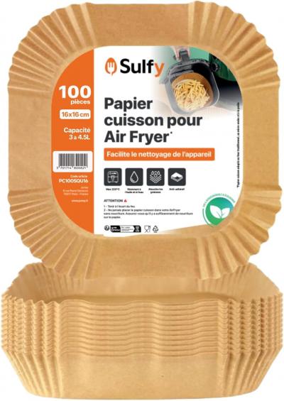 100 Pi�ces Papier Cuisson Pour Air Fryer (16X16 Cm) Carr� Paper Liner Friteuse,
