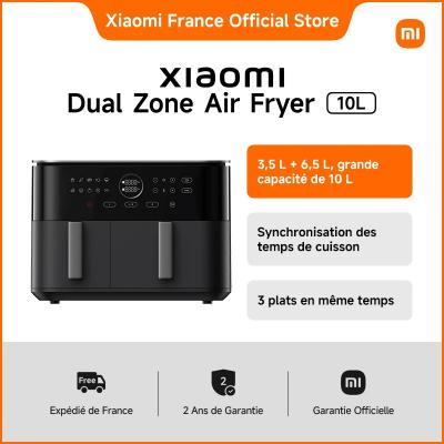 [Officiel]  Dual Zone Air Fryer 10L Noir | Grande Capacit� De 10 L, 3 Plats En M