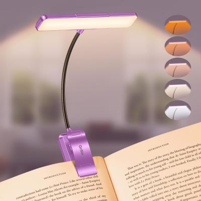 Lampe de Lecture 32 LED, Liseuse Lampe Clip Rechargeable au Lit 5 Couleurs