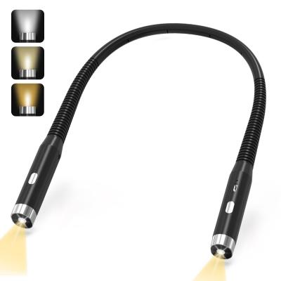 Lampe De Lecture De Cou Rechargeable LED 3 Couleurs   Liseuse Luminosit�