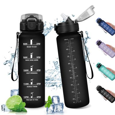 Gourde Sport 1L, Bouteille Reutilisable, Gourde Enfant avec Marqueur de Temps