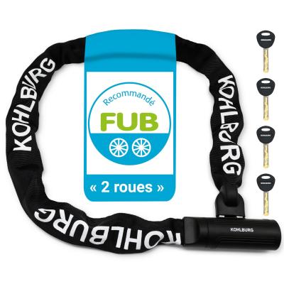 Antivol Cha�ne de S�curit� 125cm, homologu� FUB 2 roues & Cadenas Velo
