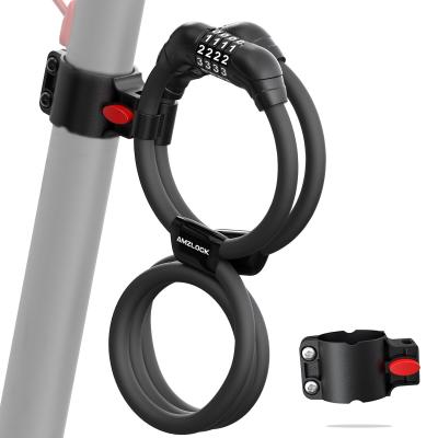 Cadenas Trotinette Electrique, Antivol C�ble Double Cadenas avec Support, Ant...