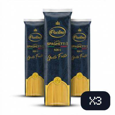 Paolino Spaghetti 500g   P�tes de Bl� Dur   Cuisson Rapide   Pack de 3