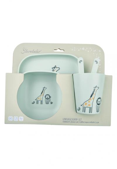 Set de vaisselle girafe et lion   Forme carr�e avec motif safari   Assiette