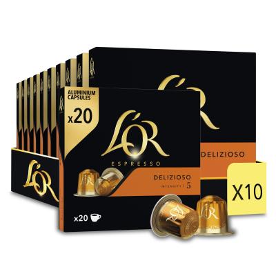 L'OR Delizioso   200 Capsules de Caf� intensit� 5   Compatibles Nespresso