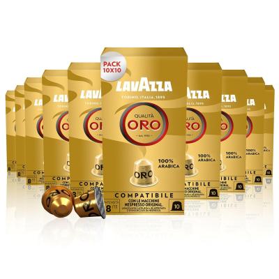 Cafe Espresso Qualita Oro   100% Arabica   Lot de 10 x 10 Capsules Aluminium