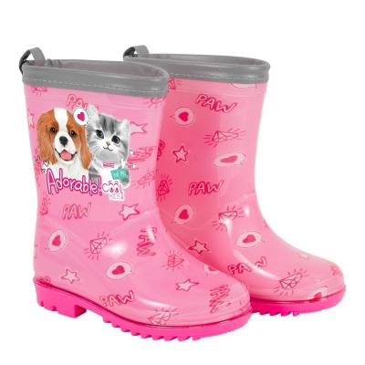 Bottes de Pluie Fille Chien et Chat   Bottines Rose Imperm�able pour Fillette