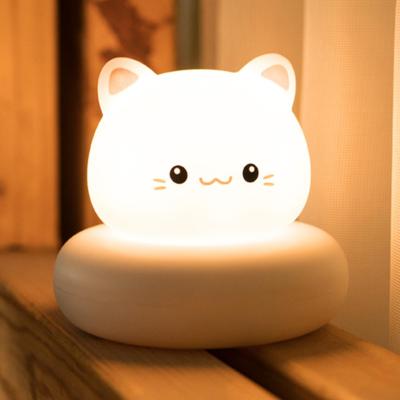 Veilleuse B�b� Chat Rechargeable Lampe de Nuit Decoration Chambre Enfant Fille