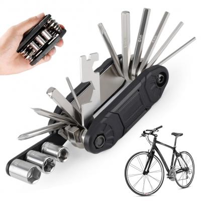 Kit d'outils de r�paration de v�lo 16 en 1   Outil multifonction avec tournevis