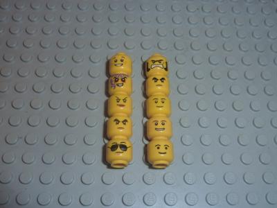 LEGO 10 x T�tes Minifigure, Head City 3626... Divers (LOT.7)