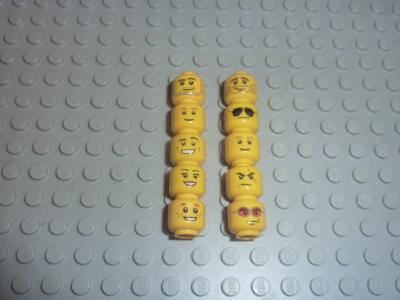 LEGO 10 x T�tes Minifigure, Head 3626... Divers (LOT.6)