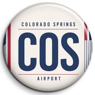 COS Colorado Springs Airport   Badge 38mm Button Pin