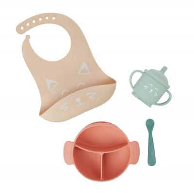 Coffret Repas 15 24 m LEARN'ISY, 1 Bol, 1 Tasse, 1 Bavoir, 1 Cuill�re, Renard