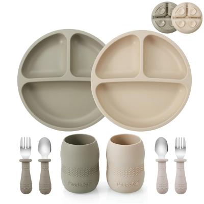 Ensemble de Repas en Silicone pour Tout Petits | 2 Assiettes � Ventouse