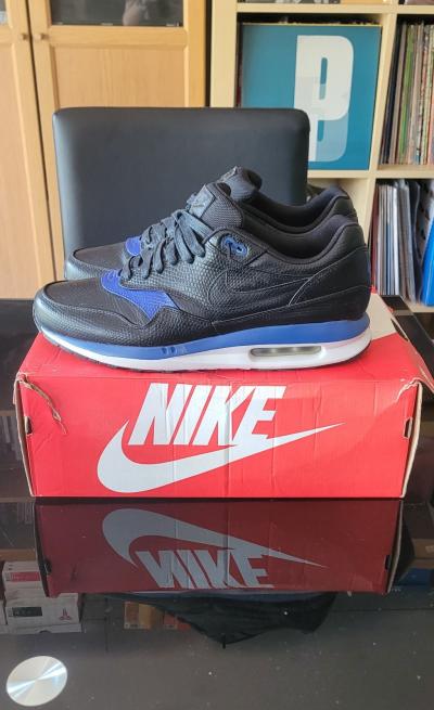 Nike Air Max 1 Lunar1 Deluxe Black-Gym Blue 45 (US 11, UK 10)  NDS