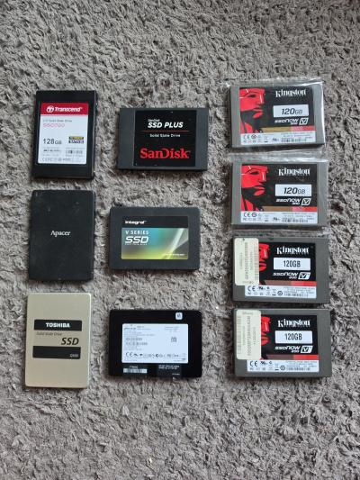 Lot de 10 SSD 120 - 128 Go   Test�s un par un