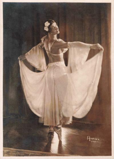 ANCIENNE PHOTOGRAPHIE PHOTO ARNOX PARIS JEUNE FEMME EN COSTUME DANSEUSE