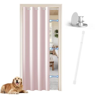 Rideau Thermique Porte avec Bouton Magn�tique, Rideau de Porte avec Tringle