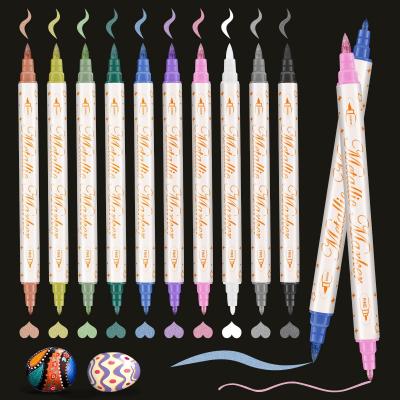 Marqueurs M�talliques Stylos de Peinture,10 Couleurs Double Pointe Fine-Pince...