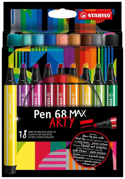 Pen 68 MAX ARTY   Feutre dessin   Etui carton x 18 feutres de coloriage