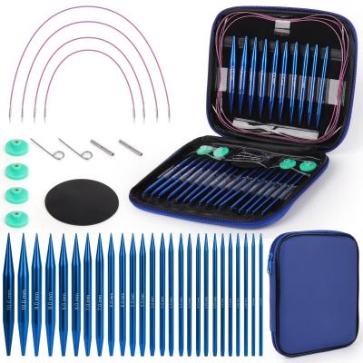 13 Paires Aiguilles Circulaires Tricot Interchangeable de 3,0 10,0mm