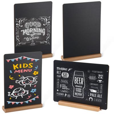 Lot de 4 Tableaux Noirs, Tableau Noir de Table avec Base Double Face Ardoise